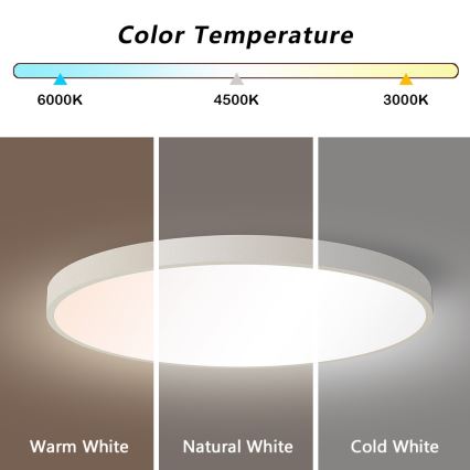 Immax NEO 07253L - LED Dimmable φωτιστικό οροφής NEO LITE SEMPLICI LED/60W/230V 3000-6000K Wi-Fi Tuya λευκό + τηλεχειριστήριο