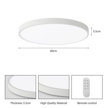 Immax NEO 07253L - LED Dimmable φωτιστικό οροφής NEO LITE SEMPLICI LED/60W/230V 3000-6000K Wi-Fi Tuya λευκό + τηλεχειριστήριο