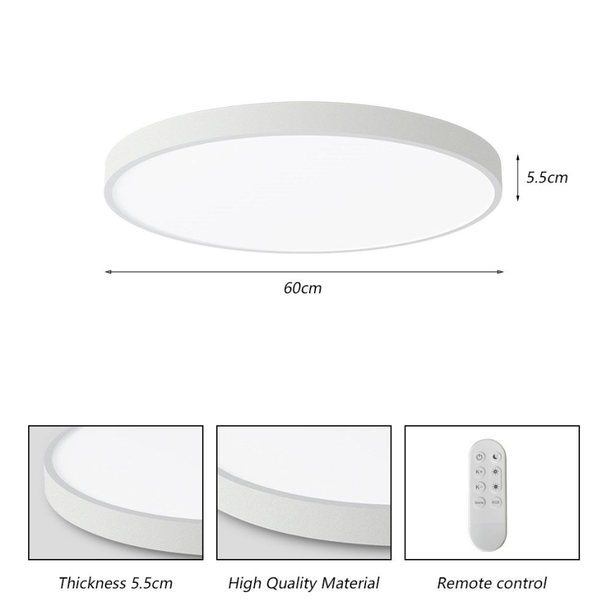 Immax NEO 07253L - LED Dimmable φωτιστικό οροφής NEO LITE SEMPLICI LED/60W/230V 3000-6000K Wi-Fi Tuya λευκό + τηλεχειριστήριο