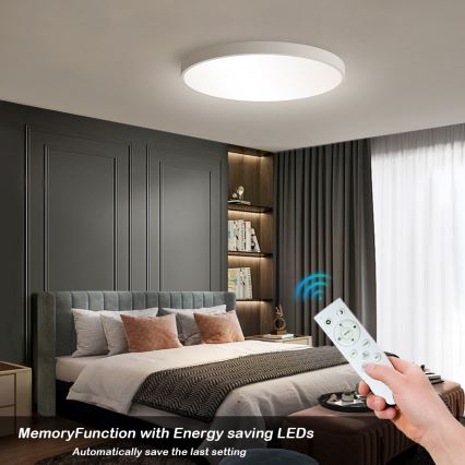 Immax NEO 07253L - LED Dimmable φωτιστικό οροφής NEO LITE SEMPLICI LED/60W/230V 3000-6000K Wi-Fi Tuya λευκό + τηλεχειριστήριο