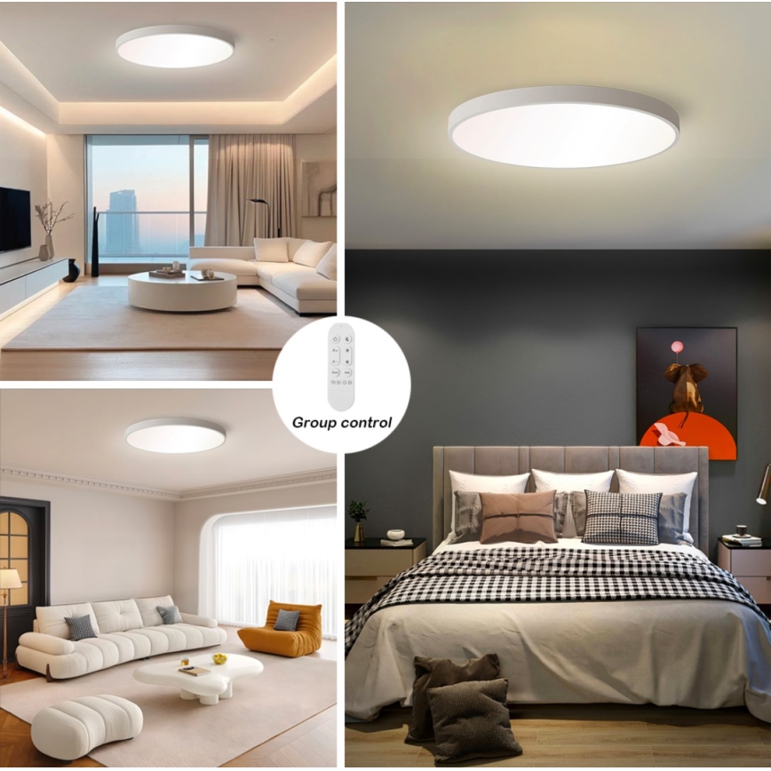 Immax NEO 07253L - LED Dimmable φωτιστικό οροφής NEO LITE SEMPLICI LED/60W/230V 3000-6000K Wi-Fi Tuya λευκό + τηλεχειριστήριο