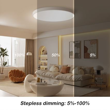 Immax NEO 07253L - LED Dimmable φωτιστικό οροφής NEO LITE SEMPLICI LED/60W/230V 3000-6000K Wi-Fi Tuya λευκό + τηλεχειριστήριο
