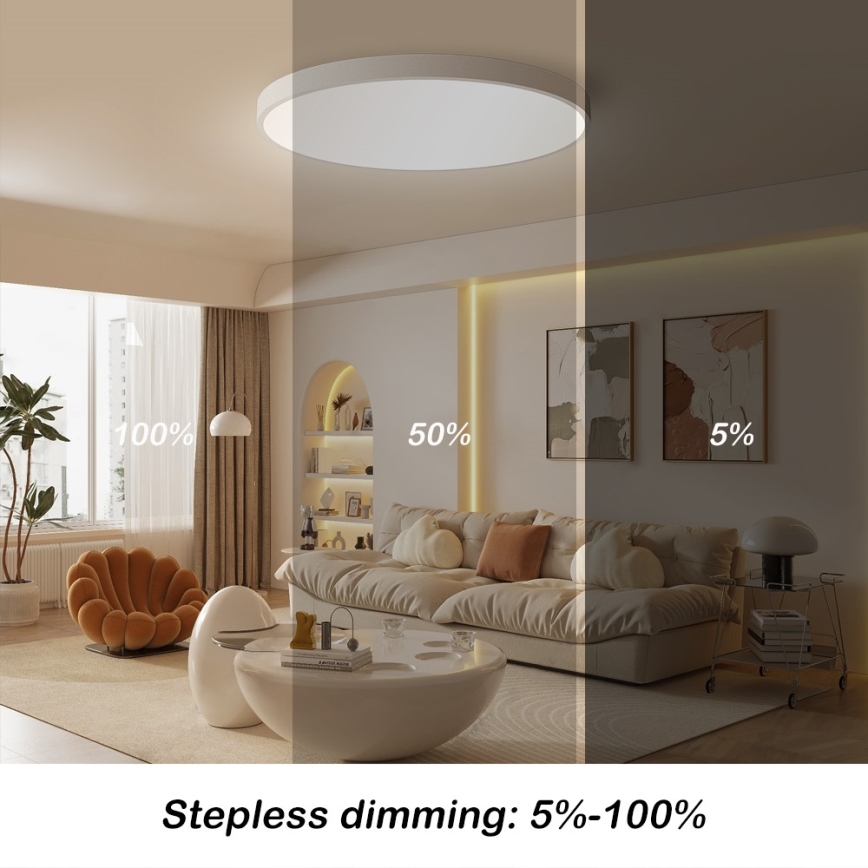 Immax NEO 07253L - LED Dimmable φωτιστικό οροφής NEO LITE SEMPLICI LED/60W/230V 3000-6000K Wi-Fi Tuya λευκό + τηλεχειριστήριο