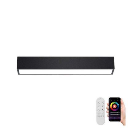 Immax NEO 07254L - LED Dimmable φωτιστικό οροφής NEO LITE LUNGO LED/20W/230V 3000-6000K Wi-Fi Tuya μαύρο + τηλεχειριστήριο