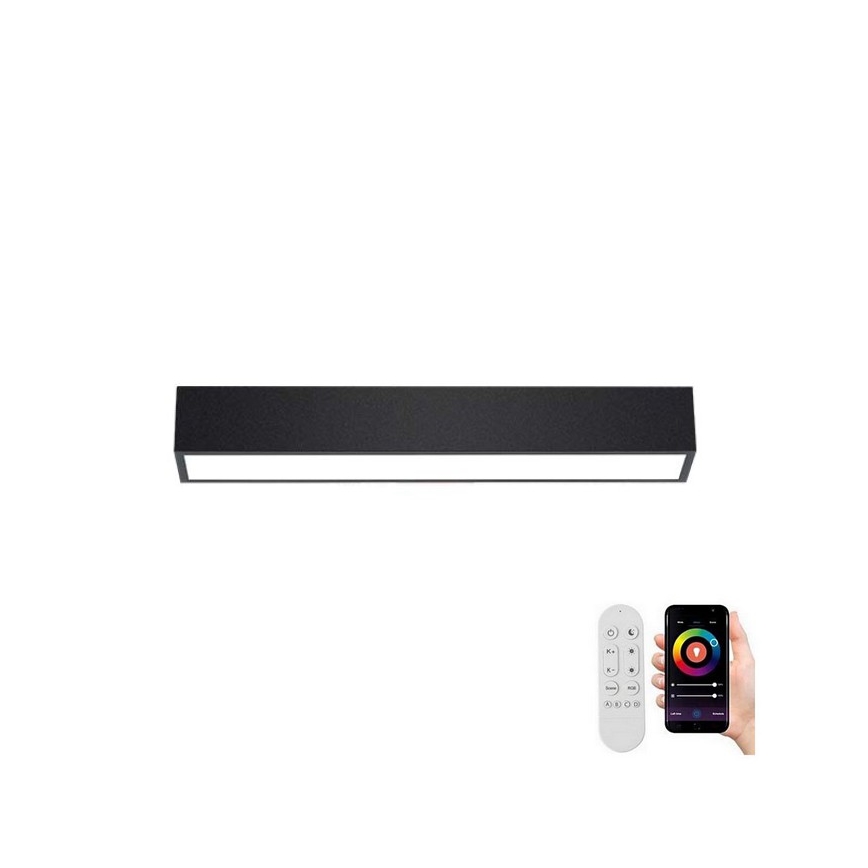 Immax NEO 07254L - LED Dimmable φωτιστικό οροφής NEO LITE LUNGO LED/20W/230V 3000-6000K Wi-Fi Tuya μαύρο + τηλεχειριστήριο
