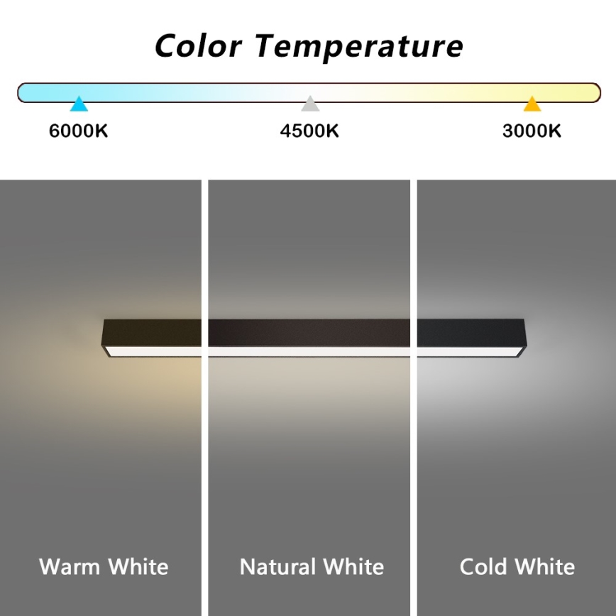 Immax NEO 07255L - LED Ρυθμιζόμενο φωτιστικό οροφής NEO LITE LUNGO LED/20W/230V 3000-6000K Wi-Fi Tuya μαύρο + τηλεχειριστήριο