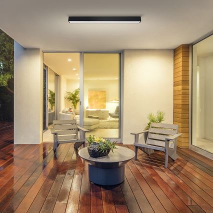 Immax NEO 07255L - LED Ρυθμιζόμενο φωτιστικό οροφής NEO LITE LUNGO LED/20W/230V 3000-6000K Wi-Fi Tuya μαύρο + τηλεχειριστήριο