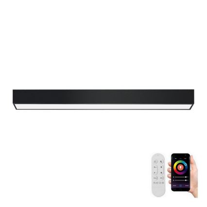 Immax NEO 07255L - LED Dimmable φωτιστικό οροφής NEO LITE LUNGO LED/20W/230V 3000-6000K Wi-Fi Tuya μαύρο + τηλεχειριστήριο