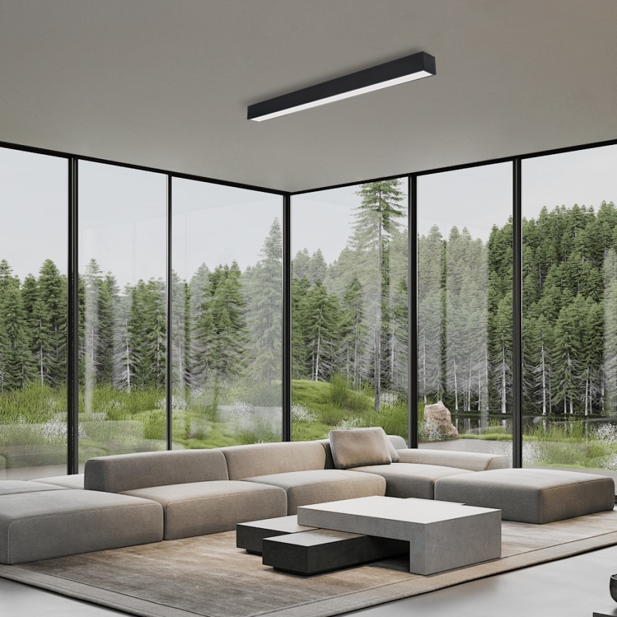 Immax NEO 07256L - LED Dimmable φωτιστικό οροφής NEO LITE LUNGO LED/38W/230V 3000-6000K Wi-Fi Tuya μαύρο + τηλεχειριστήριο