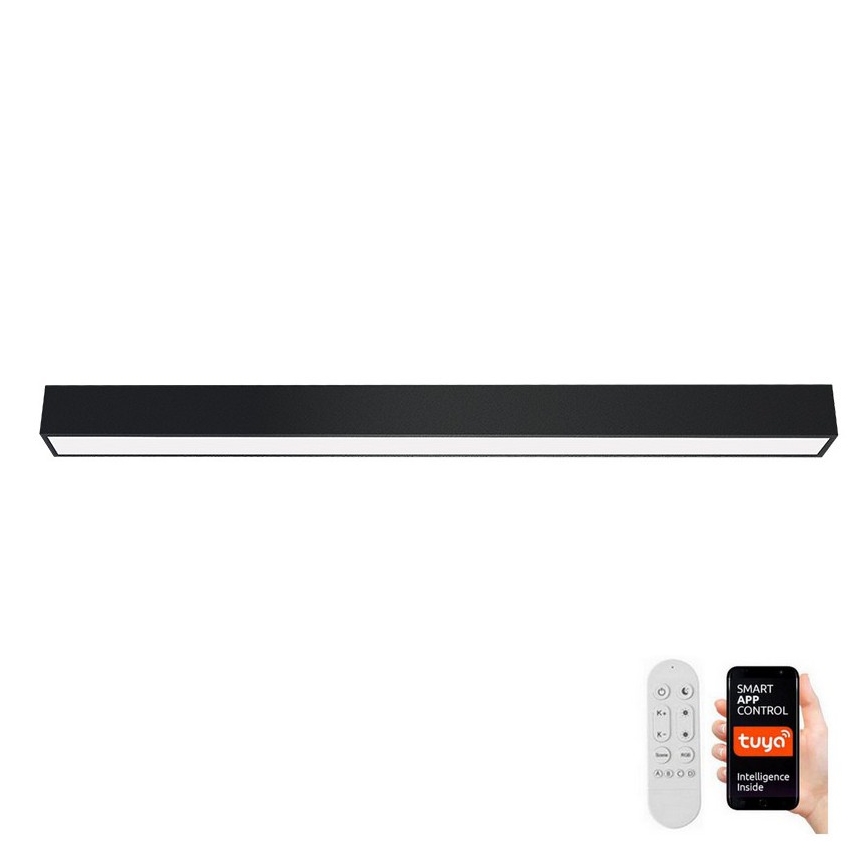 Immax NEO 07256L - LED Dimmable φωτιστικό οροφής NEO LITE LUNGO LED/38W/230V 3000-6000K Wi-Fi Tuya μαύρο + τηλεχειριστήριο