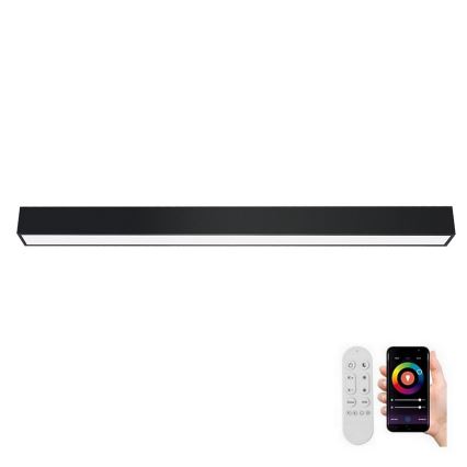 Immax NEO 07256L - LED Dimmable φωτιστικό οροφής NEO LITE LUNGO LED/38W/230V 3000-6000K Wi-Fi Tuya μαύρο + τηλεχειριστήριο
