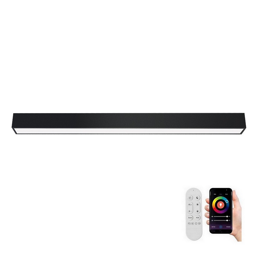 Immax NEO 07256L - LED Dimmable φωτιστικό οροφής NEO LITE LUNGO LED/38W/230V 3000-6000K Wi-Fi Tuya μαύρο + τηλεχειριστήριο