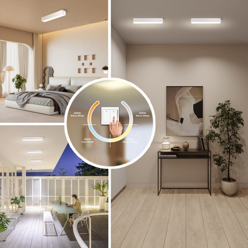 Immax NEO 07257L - LED Dimmable φωτιστικό οροφής NEO LITE LUNGO LED/20W/230V 3000-6000K Wi-Fi Tuya λευκό + τηλεχειριστήριο