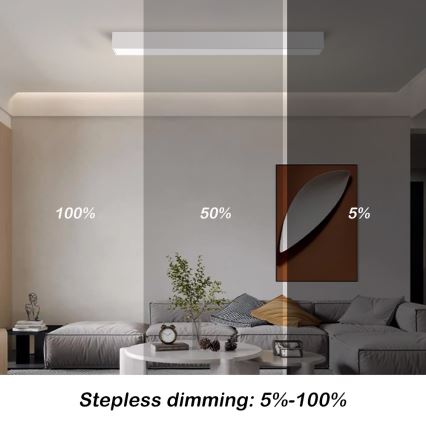 Immax NEO 07258L - LED Dimmable φωτιστικό οροφής NEO LITE LUNGO LED/29W/230V 3000-6000K Wi-Fi Tuya λευκό + τηλεχειριστήριο