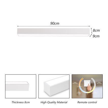 Immax NEO 07258L - LED Dimmable φωτιστικό οροφής NEO LITE LUNGO LED/29W/230V 3000-6000K Wi-Fi Tuya λευκό + τηλεχειριστήριο