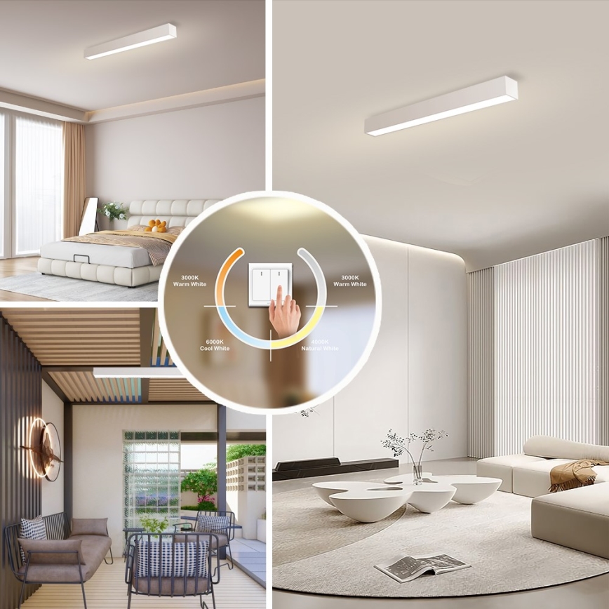 Immax NEO 07258L - LED Dimmable φωτιστικό οροφής NEO LITE LUNGO LED/29W/230V 3000-6000K Wi-Fi Tuya λευκό + τηλεχειριστήριο