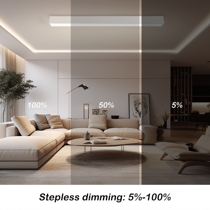 Immax NEO 07259L - LED Dimmable φωτιστικό οροφής NEO LITE LUNGO LED/38W/230V 3000-6000K Wi-Fi Tuya λευκό + τηλεχειριστήριο