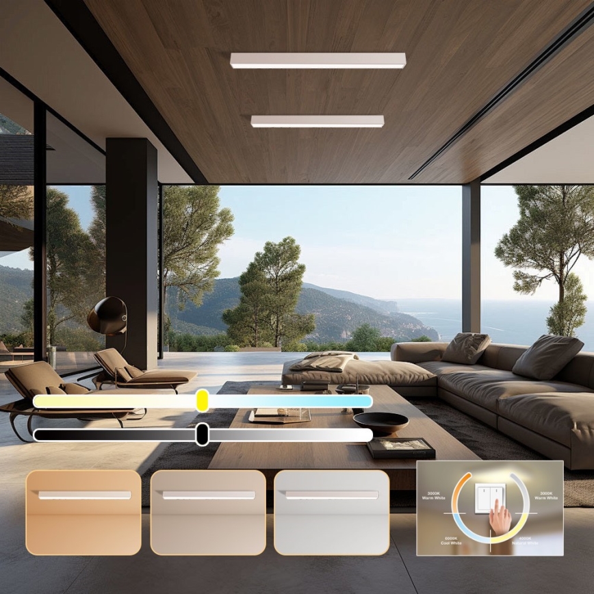 Immax NEO 07259L - LED Dimmable φωτιστικό οροφής NEO LITE LUNGO LED/38W/230V 3000-6000K Wi-Fi Tuya λευκό + τηλεχειριστήριο