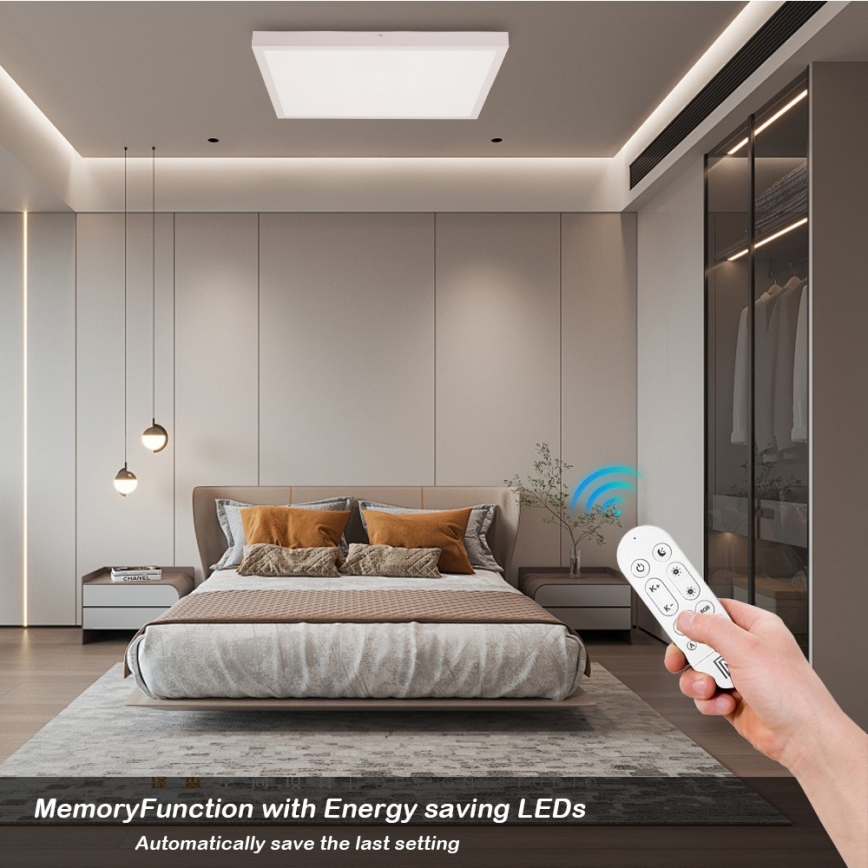 Immax NEO 07277L - Φωτιστικό οροφής μπάνιου dimming LED NEO LITE FRAME LED/50W/230V IP44 Wi-Fi Tuya +remote έλεγχος λευκό