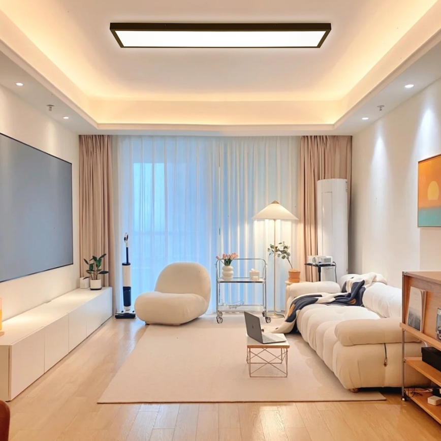 Immax NEO 07278L - Φωτιστικό οροφής μπάνιου dimming LED NEO LITE FRAME LED/50W/230V IP44 Wi-Fi Tuya + τηλεχειριστήριο μαύρο