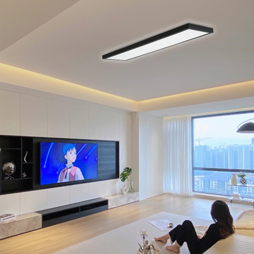 Immax NEO 07278L - Φωτιστικό οροφής μπάνιου dimming LED NEO LITE FRAME LED/50W/230V IP44 Wi-Fi Tuya + τηλεχειριστήριο μαύρο