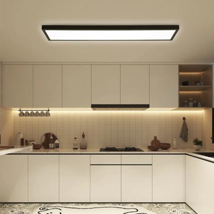 Immax NEO 07278L - Φωτιστικό οροφής μπάνιου dimming LED NEO LITE FRAME LED/50W/230V IP44 Wi-Fi Tuya + τηλεχειριστήριο μαύρο