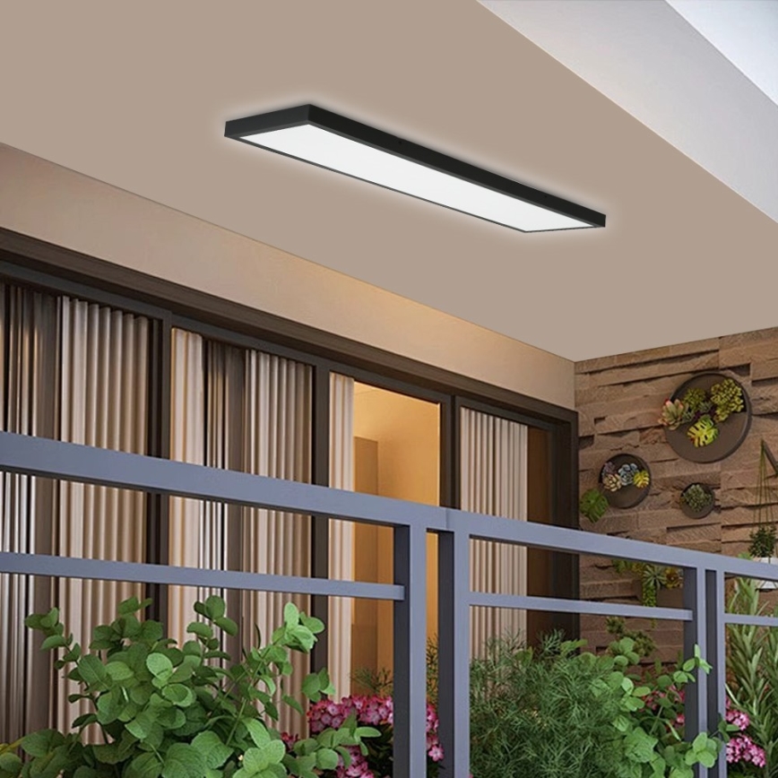 Immax NEO 07278L - Φωτιστικό οροφής μπάνιου dimming LED NEO LITE FRAME LED/50W/230V IP44 Wi-Fi Tuya + τηλεχειριστήριο μαύρο