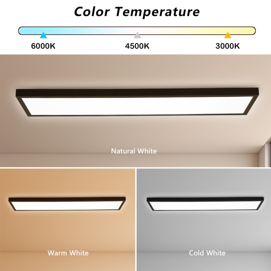 Immax NEO 07278L - Φωτιστικό οροφής μπάνιου dimming LED NEO LITE FRAME LED/50W/230V IP44 Wi-Fi Tuya + τηλεχειριστήριο μαύρο