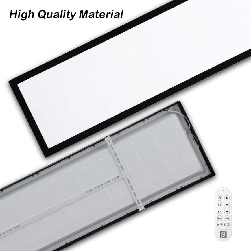 Immax NEO 07278L - Φωτιστικό οροφής μπάνιου dimming LED NEO LITE FRAME LED/50W/230V IP44 Wi-Fi Tuya + τηλεχειριστήριο μαύρο