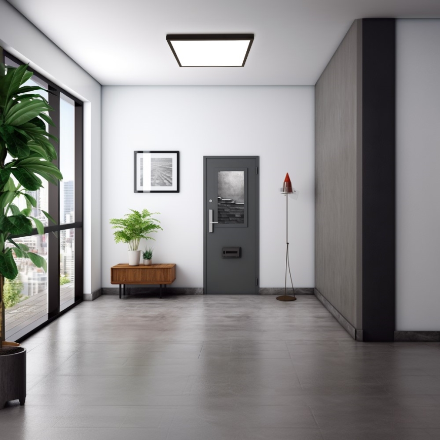 Immax NEO 07279L - Φωτιστικό οροφής μπάνιου dimming LED NEO LITE FRAME LED/50W/230V IP44 Wi-Fi Tuya + τηλεχειριστήριο μαύρο