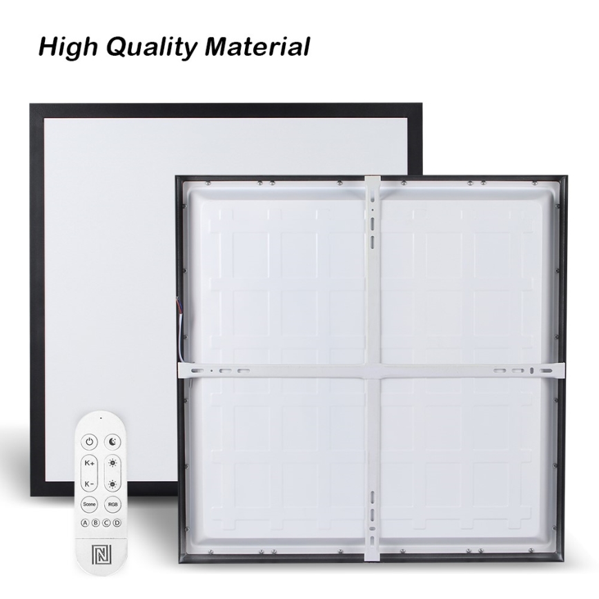 Immax NEO 07279L - Φωτιστικό οροφής μπάνιου dimming LED NEO LITE FRAME LED/50W/230V IP44 Wi-Fi Tuya + τηλεχειριστήριο μαύρο