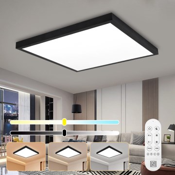 Immax NEO 07279L - Φωτιστικό οροφής μπάνιου dimming LED NEO LITE FRAME LED/50W/230V IP44 Wi-Fi Tuya + τηλεχειριστήριο μαύρο