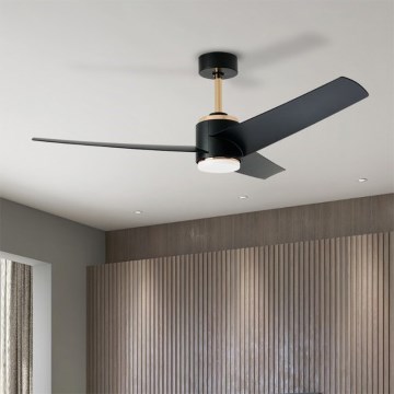 Immax NEO 07280L - Ανεμιστήρας οροφής LED BEAUTY LED/18W/230V Wi-Fi Tuya μαύρο διάμετρος 132 cm + τηλεχειριστήριο