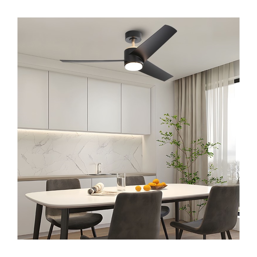 Immax NEO 07280L - Ανεμιστήρας οροφής LED BEAUTY LED/18W/230V Wi-Fi Tuya μαύρο διάμετρος 132 cm + τηλεχειριστήριο