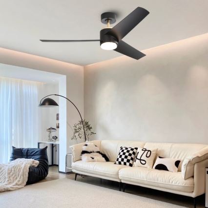 Immax NEO 07280L - Ανεμιστήρας οροφής LED BEAUTY LED/18W/230V Wi-Fi Tuya μαύρο διάμετρος 132 cm + τηλεχειριστήριο