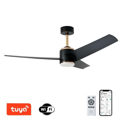 Immax NEO 07280L - Ανεμιστήρας οροφής LED BEAUTY LED/18W/230V Wi-Fi Tuya μαύρο διάμετρος 132 cm + τηλεχειριστήριο