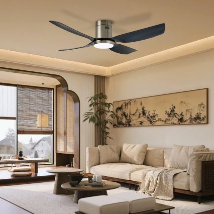 Immax NEO 07282L - Ρυθμιζόμενος ανεμιστήρας οροφής PURE με ρυθμιζόμενο φωτισμό LED (CCT), 24W/230V, 3000/4000/6000K, Wi-Fi Tuya + τηλεχειριστήριο