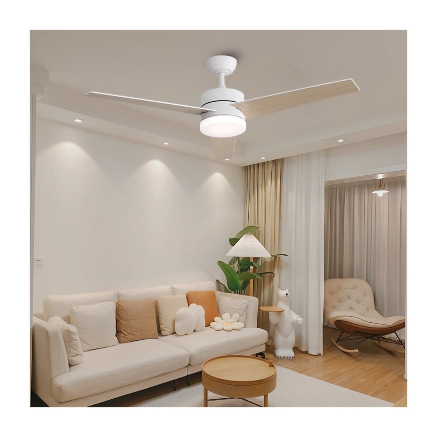 Immax NEO 07284L - Ρυθμιζόμενος ανεμιστήρας οροφής LED+CCT VARIABLE LED/24W/230V 3000/4000/6000K Wi-Fi Tuya διάμ. 132 εκ. + τηλεχειριστήριο