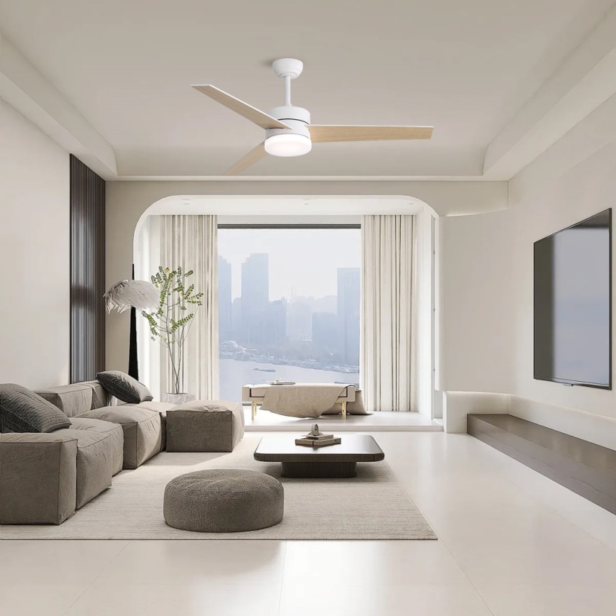 Immax NEO 07284L - Ρυθμιζόμενος ανεμιστήρας οροφής LED+CCT VARIABLE LED/24W/230V 3000/4000/6000K Wi-Fi Tuya διάμ. 132 εκ. + τηλεχειριστήριο