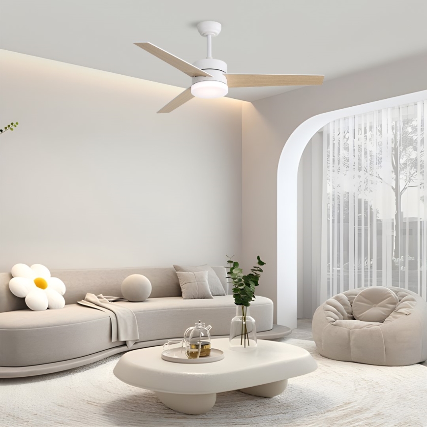 Immax NEO 07284L - Ρυθμιζόμενος ανεμιστήρας οροφής LED+CCT VARIABLE LED/24W/230V 3000/4000/6000K Wi-Fi Tuya διάμ. 132 εκ. + τηλεχειριστήριο