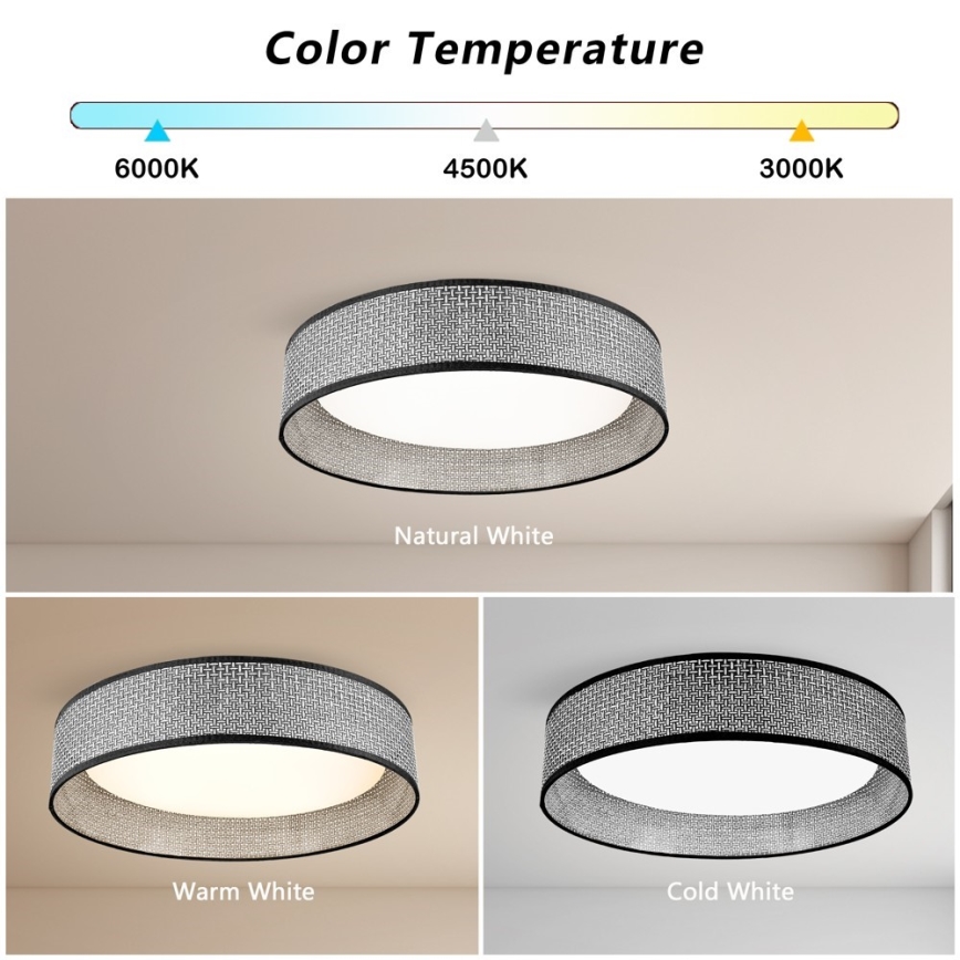 Immax NEO 07287L - LED+CCT Ρυθμιζόμενο φωτιστικό οροφής LONA LED/36W/230V 3000-6000K Wi-Fi Tuya διάμ. 45,5 εκ. + τηλεχειριστήριο