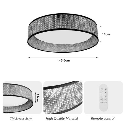 Immax NEO 07287L - LED+CCT Ρυθμιζόμενο φωτιστικό οροφής LONA LED/36W/230V 3000-6000K Wi-Fi Tuya διάμ. 45,5 εκ. + τηλεχειριστήριο