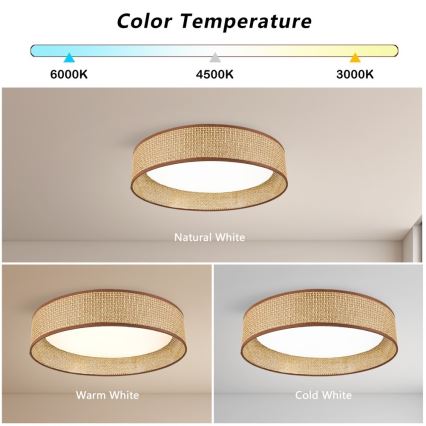 Immax NEO 07288L - LED+CCT Ρυθμιζόμενο φωτιστικό οροφής LONA LED/36W/230V 3000-6000K Wi-Fi Tuya διάμετρος 45,5 cm + τηλεχειριστήριο