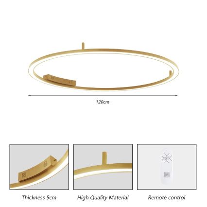 Immax NEO 07290-120G - LED+CCT Ρυθμιζόμενο φωτιστικό οροφής FINO LED/55W/230V 2700-6500K Tuya διάμ. 120 cm + τηλεχειριστήριο