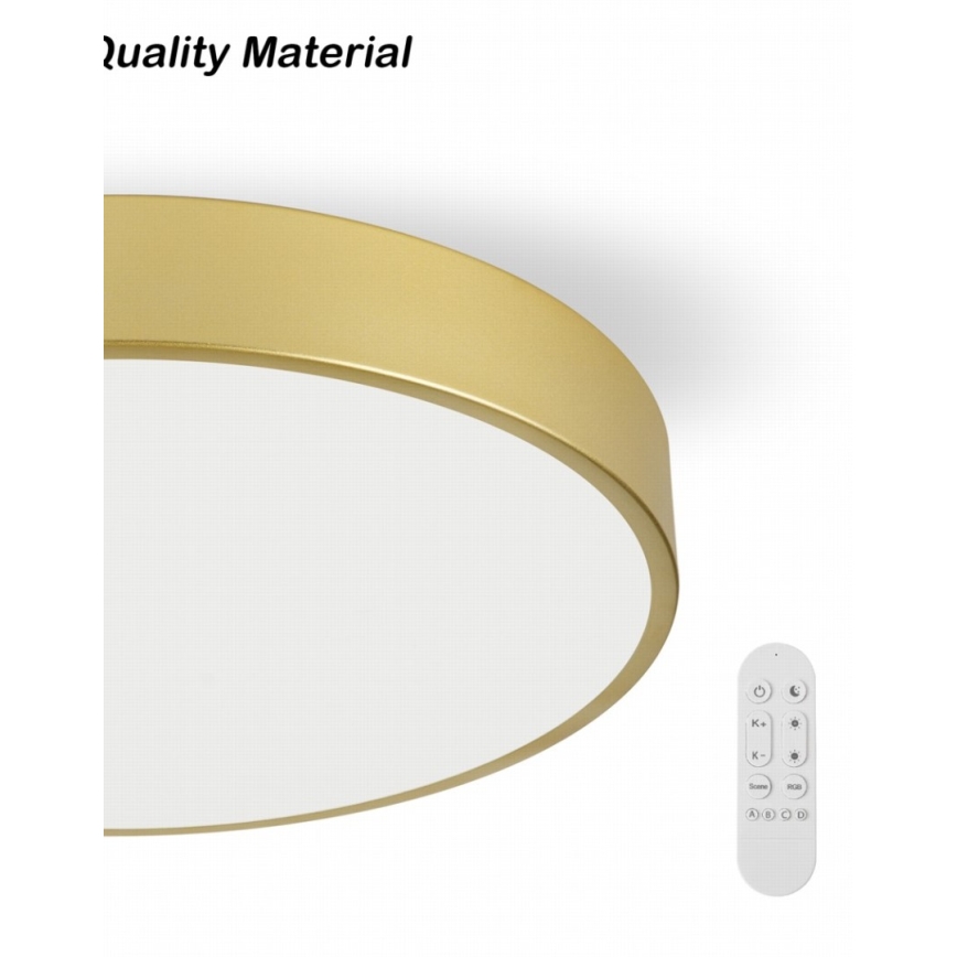 Immax NEO 07292L - Ρυθμιζόμενο LED φωτιστικό οροφής NEO LITE SEMPLICI LED/36W/230V 3000-6000K Ø 40 cm Wi‑Fi Tuya σε χρυσό + τηλεχειριστήριο