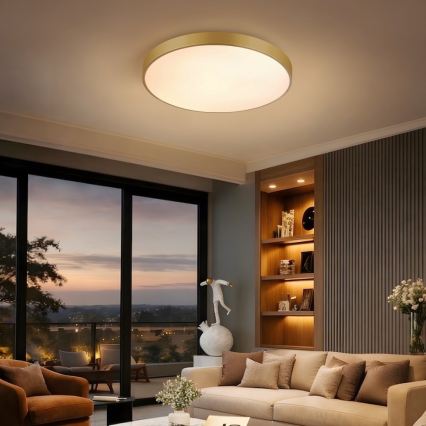Immax NEO 07293L - Ρυθμιζόμενο φωτιστικό οροφής LED NEO LITE SEMPLICI LED/60W/230V 3000-6000K Ø 60 cm Wi-Fi Tuya χρυσό + τηλεχειριστήριο