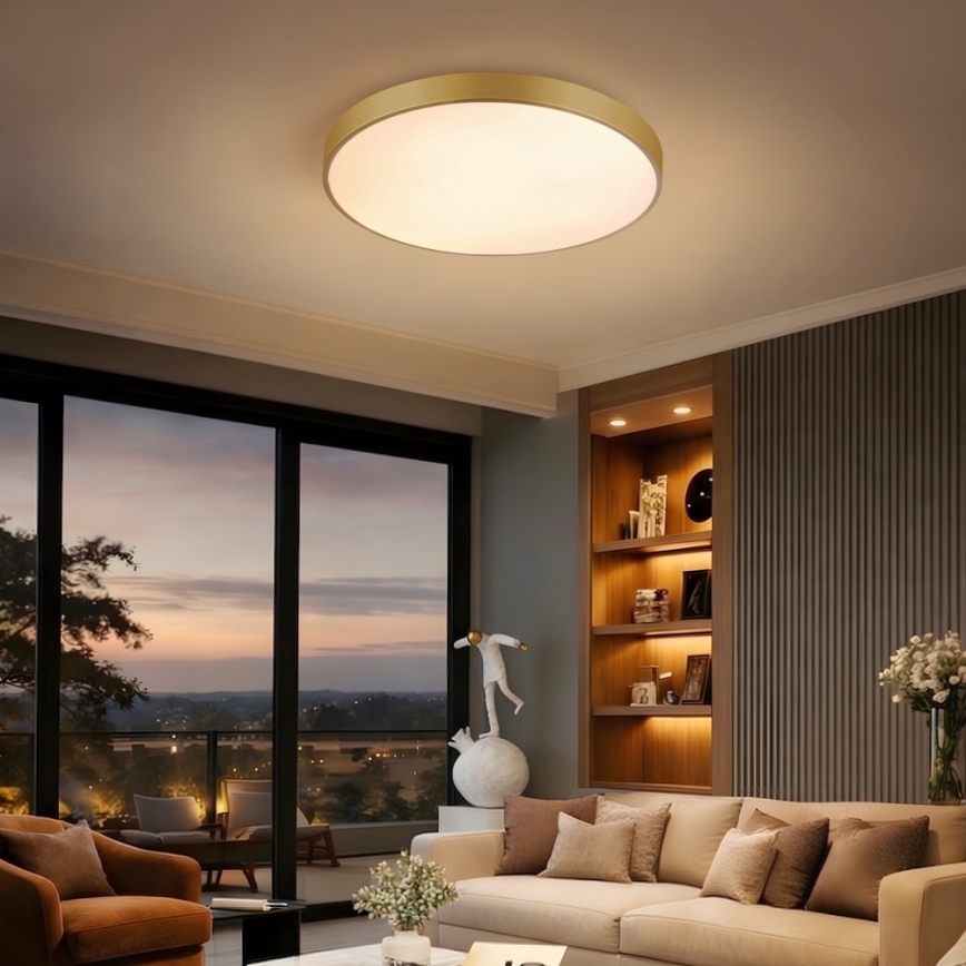 Immax NEO 07293L - Ρυθμιζόμενο φωτιστικό οροφής LED NEO LITE SEMPLICI LED/60W/230V 3000-6000K Ø 60 cm Wi-Fi Tuya χρυσό + τηλεχειριστήριο