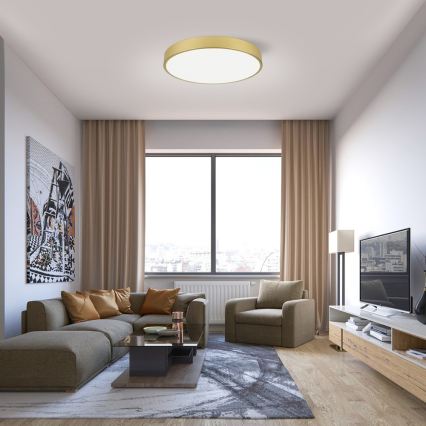 Immax NEO 07293L - Ρυθμιζόμενο φωτιστικό οροφής LED NEO LITE SEMPLICI LED/60W/230V 3000-6000K Ø 60 cm Wi-Fi Tuya χρυσό + τηλεχειριστήριο
