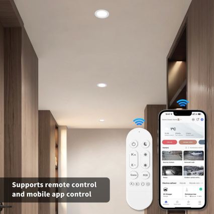 Immax NEO 07294L - LED Ρυθμιζόμενο εντοιχισμένο φωτιστικό DOWN LED/12W/230V Wi‑Fi, διάμ. 12 εκ., λευκό