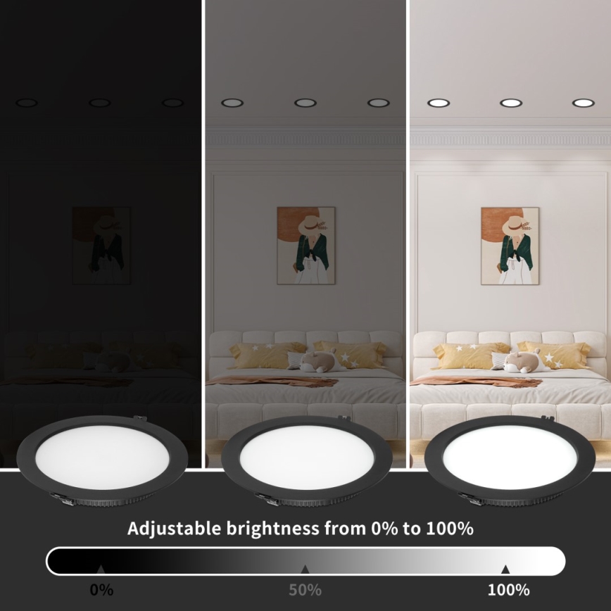 Immax NEO 07294L - LED Ρυθμιζόμενο εντοιχισμένο φωτιστικό DOWN LED/12W/230V Wi‑Fi, διάμ. 12 εκ., λευκό